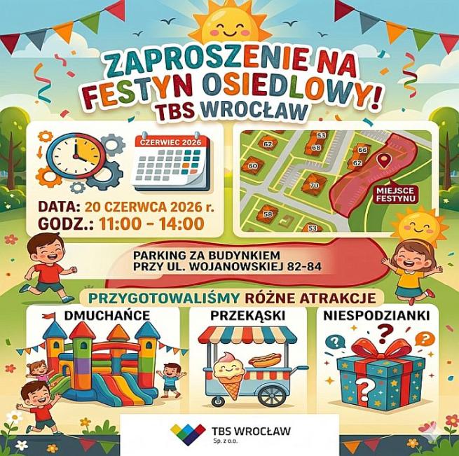 Zapraszamy na Festyn Osiedlowy TBS Wrocław na Stabłowicach!